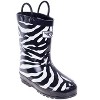 Forever Young Kid's Rubber Pull Up Zebra Print Rainboots - 3 of 3
