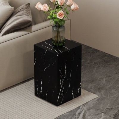 HDZNVF 11.8*11.8*19.6 Inch End Table Luxurious Design, Black