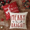 Christmas Pillow Covers 18x18 Inch Set of 4, Christmas Decorations Farmhouse Throw Pillow Cases Cotton Linen Xmas Cushion Covers - 2 of 4