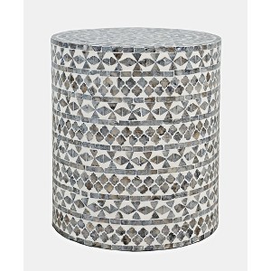Jofran,Global Archive Small Terrazzo Handcrafted Capiz Shell Accent Table- Brown Color - 1 of 4