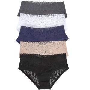 Felina Signature Stretchy Lace Low Rise Hipster 5-Pack | Panty - 1 of 3