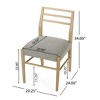 SKRAN Farmhouse Style Dining Chairs (Set of 2) for Dining Room - Grey Fabric Upholstered with Ladder Back Design and Rubberwood Legs - 3 of 4