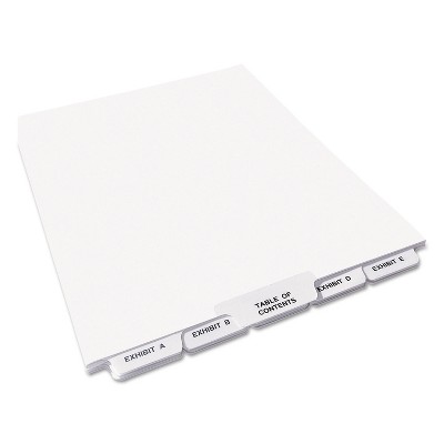 Avery-Style Legal Exhibit Bottom Tab Divider Title: Exhibit A-Z Letter White 11376