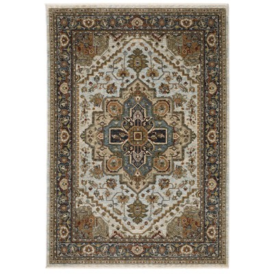 Oriental Weavers Aberdeen 1144W Beige/ Sky Blue Indoor Area Rug - 2' x 3'