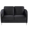 VYNXARIA 55" Black Velvet Modern Chic Loveseat Couch,Sofa for Living Room Bedroom - 3 of 4
