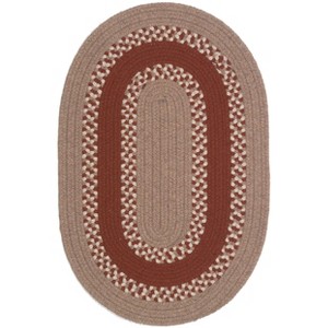 Colonial Mills Corsair Banded Oval Braided Rug, Natural 42"x66", Oval Shape - 1 of 4