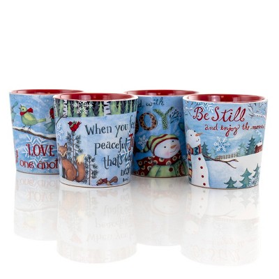 Gibson Home 18oz 4pk Ceramic Saint Nick Mugs