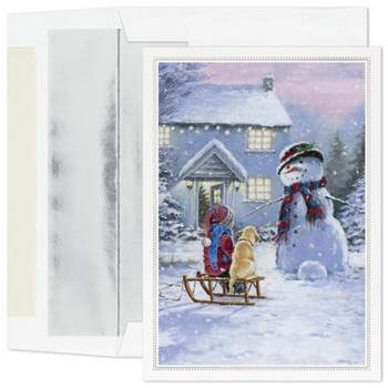 Masterpiece Studios Holiday Collection Classic Cards 16 Cards/Envelopes, Winter Friends, 5.6" x 7.8"