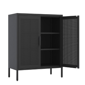 Modern Sideboard Buffet Cabinet, Metal Garage Cabinet With Adjustable Shelf, Accent Storage Cabinet,File Cabinet for Home Office - 1 of 4