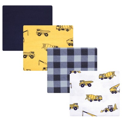 Hudson Baby Infant Boy Cotton Flannel Receiving Blankets, Construction, One Size