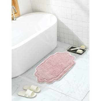 Pink White Heart Shaped Cotton Bath Rug Washable Bathroom – HITRUG