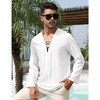 WhizMax Men's Cotton Linen Henley Shirt Lace Up Long Sleeve V Neck Casual Beach Hippie Shirts - 4 of 4
