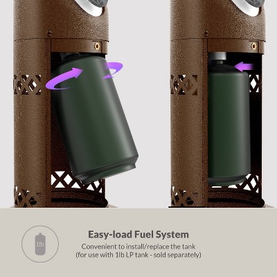 Bronze and Silver Tabletop Propane Patio Heater with Emergency Shut Off