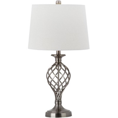 Lattice Urn Table Lamp - 26.75 Inch Height - LIT4316 - Silver - Safavieh