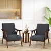 Tangkula Set of 2 Accent Chair Leathaire Leisure Armchair w/ Rubber Wood Frame & Felt Pads - 2 of 4