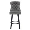 Dexmalle Set of 2 Swivel Button Tufted Bar Stools,Dark Gray - 4 of 4
