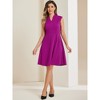 INSPIRE CHIC Women's V Neck Wear to Work Sleeveless Flare Knee Length Dresses - 4 of 4