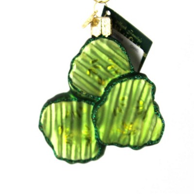 Old World Christmas 3.0" Pickle Chips - Tree Ornaments 3.0 Inch Pickle Chips Ornament Hamburger Relish Tree Ornaments