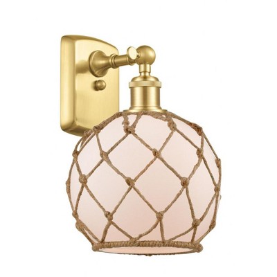 Farmhouse Rope - 1 Light Wall Sconce In Industrial Style-13 Inches Tall and 8 Inches Wide
