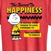Women's - Peanuts - Secret To Happiness Short Sleeve Graphic T-Shirt - 2 of 4