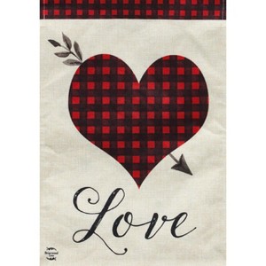 Love Heart Valentine's Day Burlap House Flag 28" x 40" Everyday Love Briarwood Lane - 1 of 4