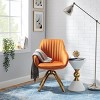 Art Leon Comfortable Velvet Swivel Accent Armchair with Golden Legs - 4 of 4