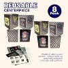 4E's Novelty 8 Pack Racing Theme Bucket Centerpiece – Race Car Birthday Party Decorations, Popcorn Treat Boxes, Checkered Box Snack Holders for Kids - 3 of 4