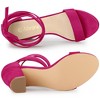 Allegra K Women's Open Toe Lace Up Ankle Strap Chunky Heel Sandals - 4 of 4