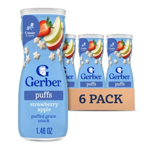 Gerber Strawberry Apple Puffs Baby Snacks - 1 of 4