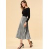 INSPIRE CHIC Women's Party Elastic Waist Metallic Shiny Accordion Pleated Midi Skirt - 4 of 4