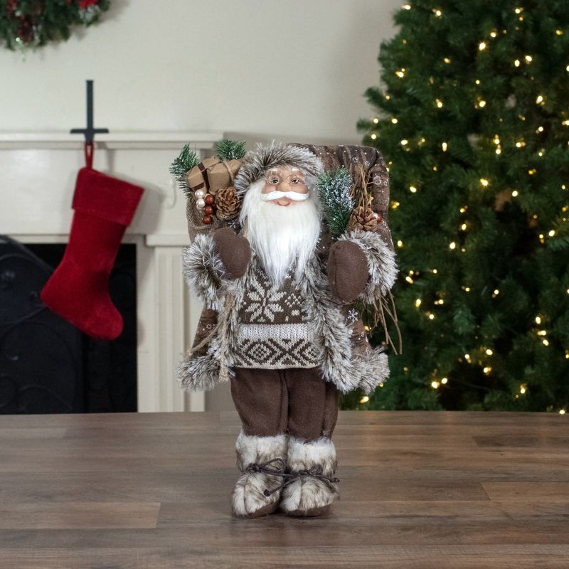 Northlight 18" Standing Santa Christmas Figure with Presents, 2 of 6