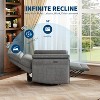 Power Recliner Chair with Swivel/Glide, USB Charging & Storage Pocket - Chenille Upholstered Rocker for Nursery/Living Room - 4 of 4