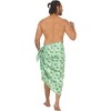 HAPPY BAY Men's Beach Swimsuits Wrap Summer Sarong Swim Trunk Cover Up Cotton Linen Effect Sulu Lava Lava Wrap for Men One Size Green, flamingo - image 4 of 4