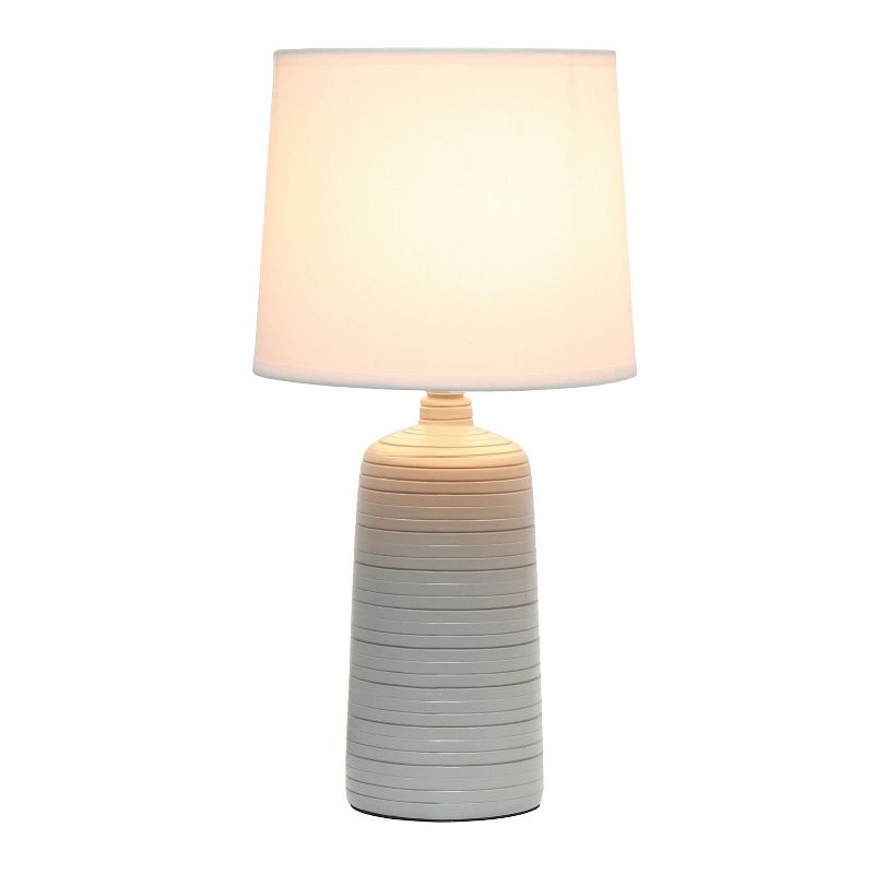 Textured Linear Ceramic Table Lamp - Simple Designs, 3 of 10