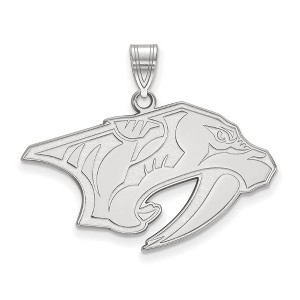 Black Bow Jewelry 14k White Gold Nashville Predators NHL Large Pendant - 1 of 3