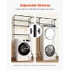 VEVOR Over Washer and Dryer Storage Shelves, 6 Tiers Laundry Room Drying Rack with Hanger Rod and Hooks, Two Rows Washer Shelves Space Saver,Black - 4 of 4