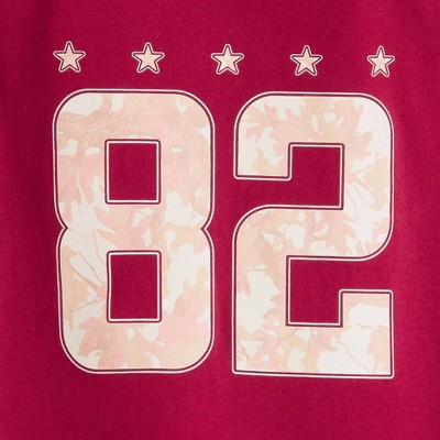 Cat & Jack Girls' Short Sleeve 100% Cotton 'Camo 82' Oversized Graphic T-Shirt - Cat & Jack™ Cherry Red L — фото 3