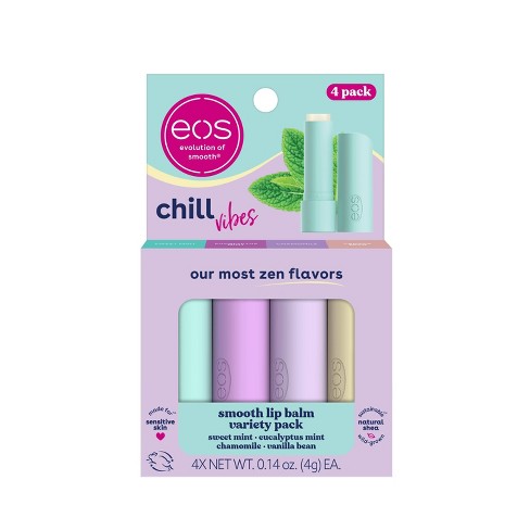 eos 100% Natural & Organic Lip Balm Sticks- Vanilla Bean, All-Day Moisture,  Dermatologist Recommended, 0.14 oz, 2-Pack