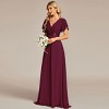 Ever-Pretty Floor Length Short Sleeve V-Neck Formal Dress - 3 of 4