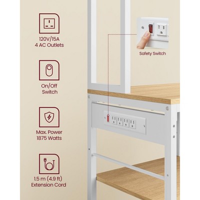 White Particle Board Adjustable Kitchen Baker's Rack with Shelves