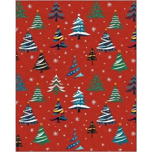 COZONY Washable Christmas Tree Motif Low Pile Area Rug for Living Room Bedroom Dining Room - 1 of 4