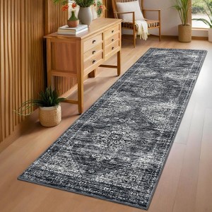Indoor Vintage Area Rugs For Living Room Retro Low Pile Non Slip Distressed Rug For Bedroom Washable Lightweight Soft Foldable Carpet Home Decor - 1 of 4