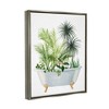 Stupell Industries Mixed Plant Leaves Antique Bathroom Tub Floating Frame Canvas Art, Gray, 17" x 21" - 2 of 4
