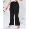 Womens Plus Size Flare Pants Tie Front Fashion Outfits Pockets Spring Fall Pants Slim Business Casual Work Pants - 3 of 4