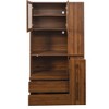 TIRAMISUBEST 71" Multifunctional Decorative storage cabinets Wood Display Cabinet with Multi-Tier Pull-Out Shelves Wooden Pantry Storage - 3 of 4