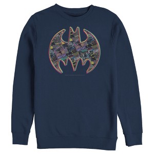 Men's Batman Shield Logo Comic Panel Sweatshirt - 1 of 3