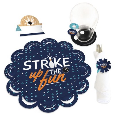 Big Dot of Happiness Strike Up the Fun Bowling Birthday Party or Baby Shower Paper Charger and Table Decorations Chargerific Kit Place Setting for 8