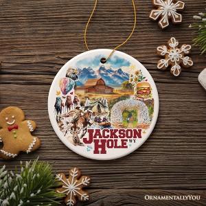 Charming Jackson Hole Mountain Town Ornament, Wyoming Landmark Christmas Gift and  Western Souvenir | OrnamentallyYou - 1 of 4