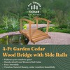 All Things Cedar Wooden Bridge, Outdoor Garden Handcrafted Walkway with Side Rails for Backyards, Streams, or Pond - 2 of 4