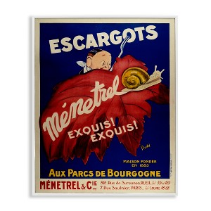 Stupell Industries Vintage Escargots Advertisement Black Framed Giclee Art - 1 of 4